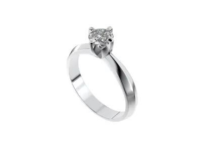 Solitaire rings with modern cross head 3D print model