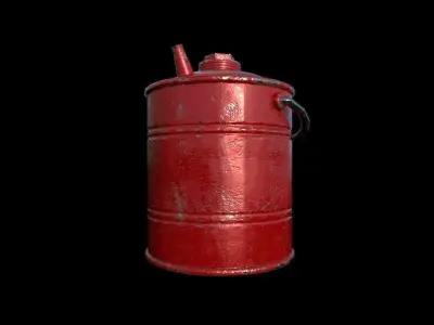 Vintage Gas Can Low-poly 3D model