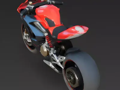 Realistic Modern Superbike 3d model Low-poly 3D model
