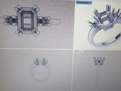 three stone ring 3D model