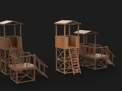 Military Guard Tower 3D model purchase