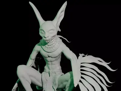 Mystic feline guardian hight detail-3Dprinting on scale  130mm 3D print model