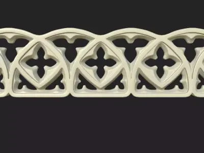 Gothic ornament 1 Low-poly 3D model