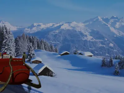 Santa Sleigh 3D model buy
