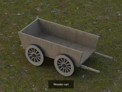 Wooden Carts 3D Model Pack