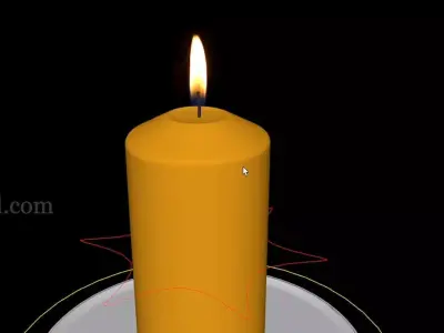 Candle Dynamic Rig Low-poly 3D model
