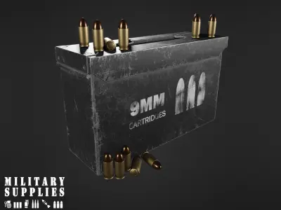 Military Supplies Pack - Cartridges Box  Low-poly 3D model