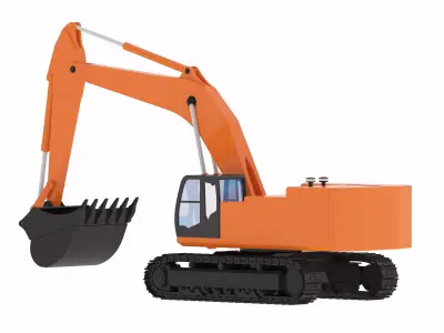 Excavator Mining ZX870 Low-poly 3D model