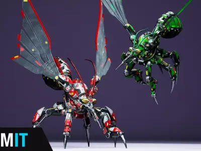 Sci-Fi Insect Mosquito Low-poly 3D model