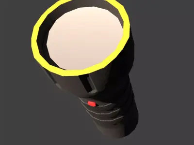 Low Poly Black Flashlight PBR Game Ready Low-poly 3D model