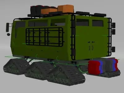 tracked snow vehicle Low-poly 3D model