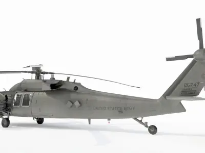 UH-60M Battlehawk with nice interior 3D model