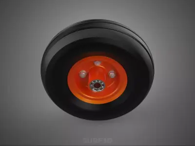 STANDARD WHEEL TIRE RIM AXLE HUB CART TROLLEY BARROW BEARING KIT 3D model