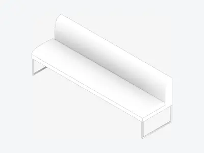 Furniture - Bench - Contemporary - Line - Type 5 Low-poly 3D model