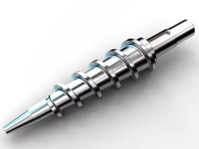 Extruder conical screw 3D model