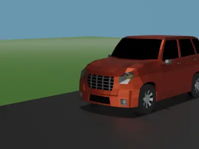 Low Poly Modern SUV Free low-poly 3D model