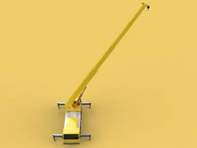 MOUNTED EXTENDED TELESCOPIC BOOM LONG REACH MOBILE CRANE ARM JIB 3D model