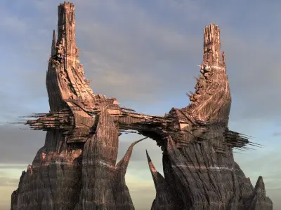 Alien Cliff Shards 7 3D model