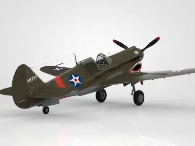 Curtiss P-40 Warhawk 3D model shop
