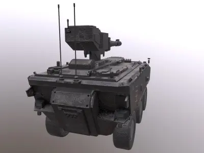 Low Poly Tank armoured vehicle Low-poly 3D model