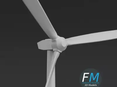 Wind turbine Low-poly 3D model 2