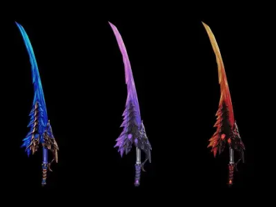 Glorious Long Sword Low-poly 3D model