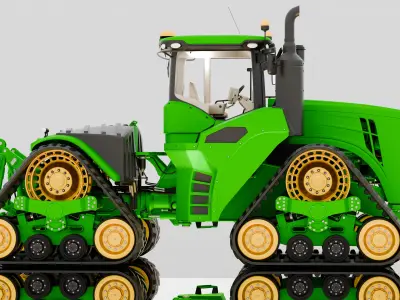 John Deere 9RX Tractor  Ultra High Detail Premium Low-poly 3D model