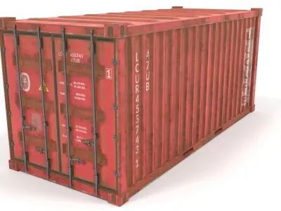 Container 20 ft low poly Low-poly 3D model purchase