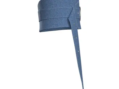 Blue Denim O-ring Belt 3D model