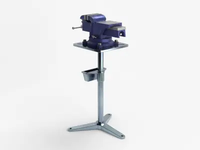 Bench Vise With Stand Low-poly 3D model