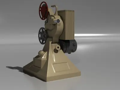 Vintage School Film Projector Low-poly 3D model