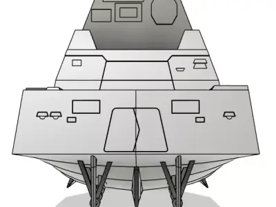 USS Zumwalt DDG 1000 - RC Model 1-96 Scale 3D print model