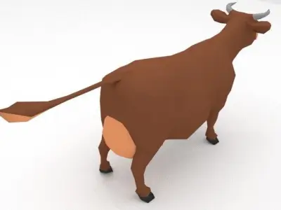 Cow Animal low poly Low-poly 3D model