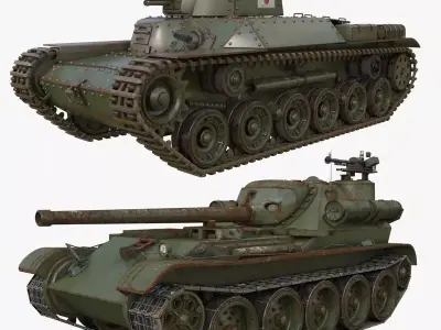 Tank Collection Vray 003 3D Model Pack