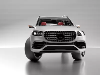 Mercedes-Benz GLS 63 AMG 3D Model Rigged Interior Realistic  3D model