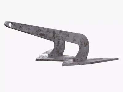 Realistic Rusted Marine Plow Anchor PBR Low Poly Low-poly 3D model