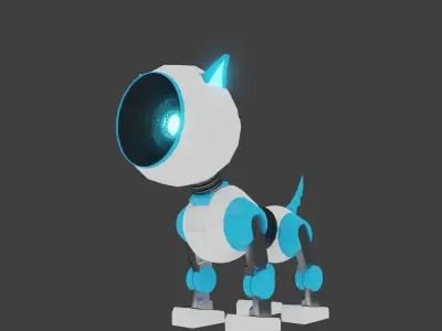Cyber dog Low-poly 3D model
