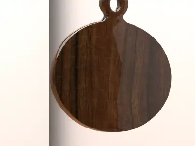 Round Wooden Cutting Board Free 3D model