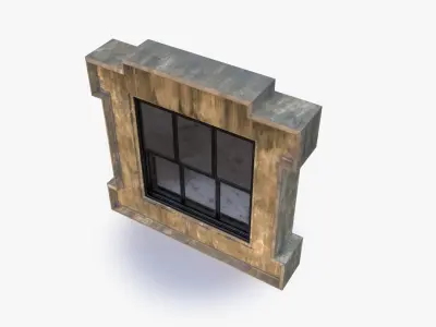 Cement Window 0001 Low-poly 3D model