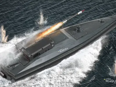 Magura V5  Naval Drone with MLRS Low-poly 3D model