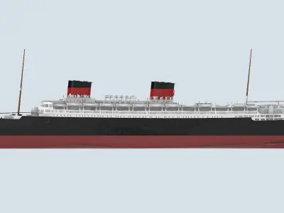 SS LIBERTE ocean liner 1950 - full and waterline printable model 3D print model