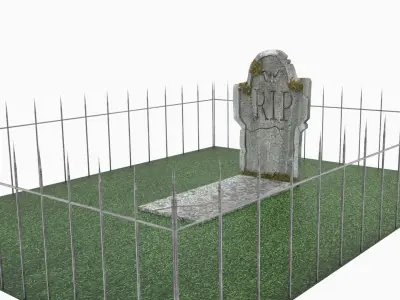cemetery - grave Low-poly 3D model