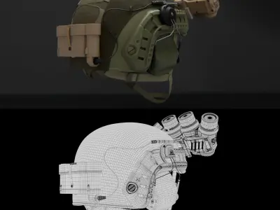 Ops Core FAST - GPNVG-18 -  Peltor Comtac - High Detail 3D model