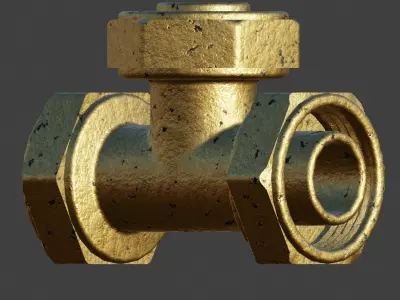 Plumbing Fittings Set with Procedural Materials Low-poly 3D model