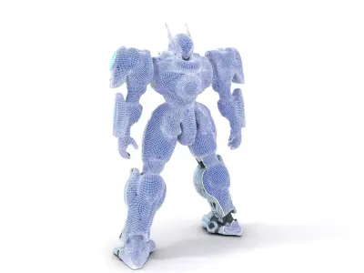 Azure Combat Mech model pack Low-poly 3D model