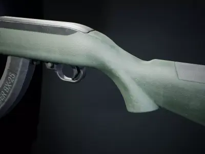 PBR - Ruger 10 22 Sporter Rifle - Game-Ready 3D Asset Low-poly 3D model