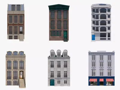 European Buildings Set 3D model