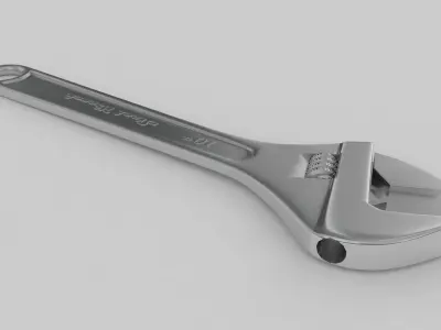 Rigged Pipe Wrench 3D model