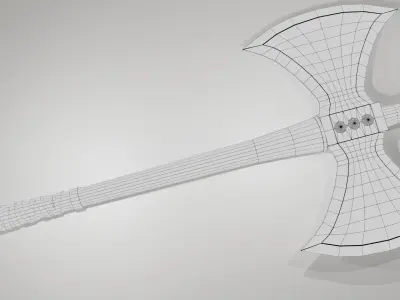 Medieval Battle Axe Low-poly 3D model shop
