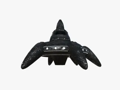 Alien Spaceship UFO G10 Full Black - Sci Fi Spacecraft Design Low-poly 3D model